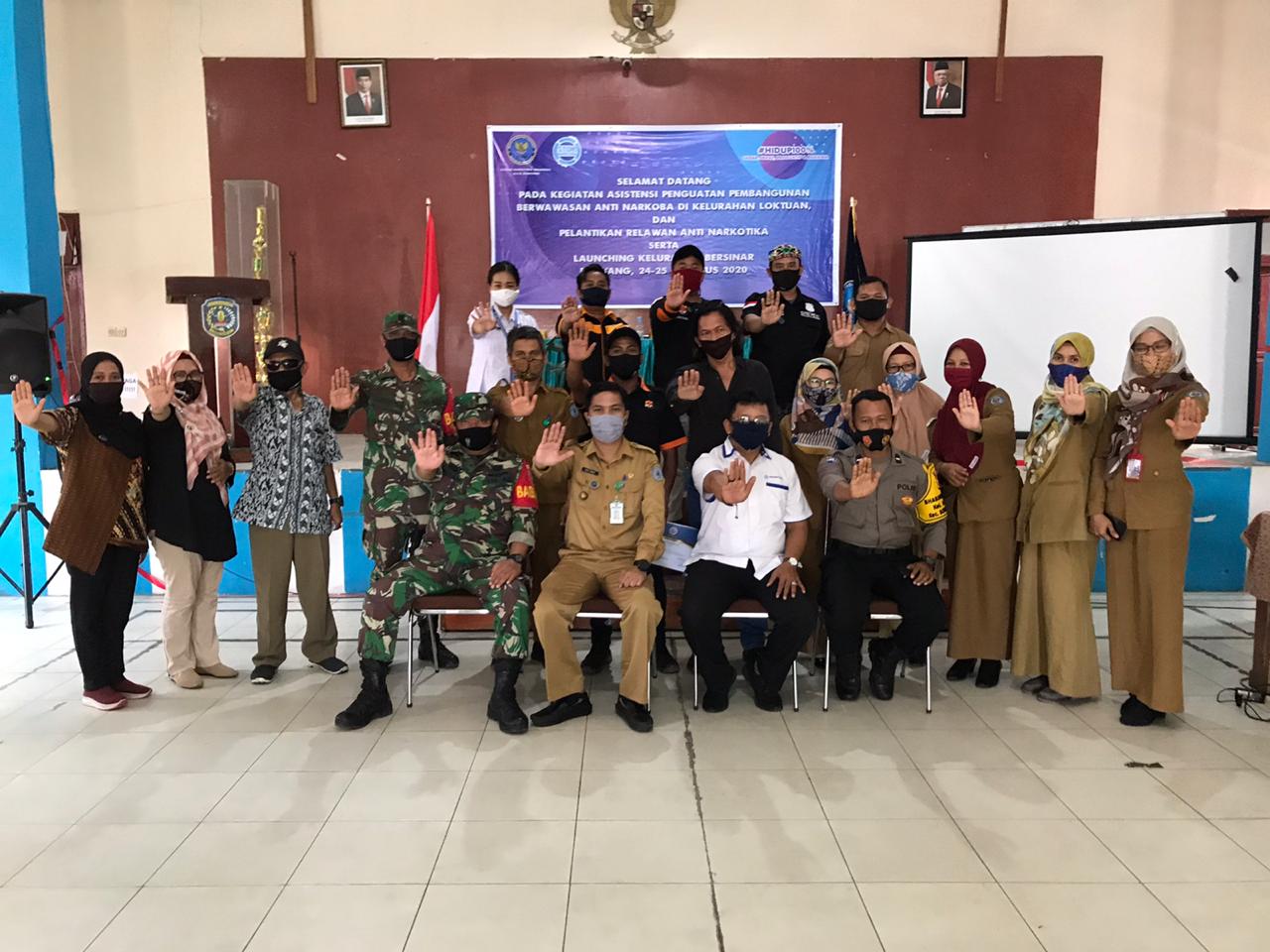 Asistensi Penguatan Pembangunan Berwawasan Anti Narkoba dan Pelantikan Relawan Anti Narkotika Serta Launching Kelurahan Bersinar
