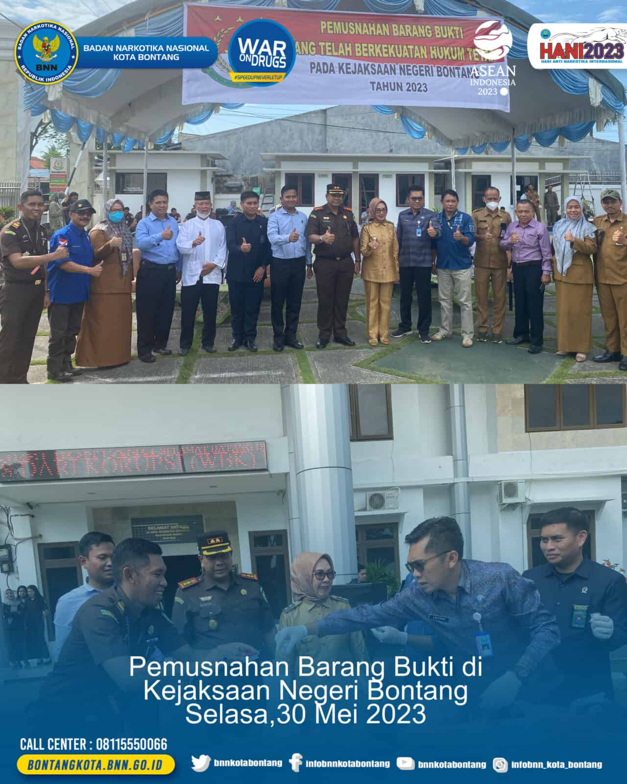 Pemusnahan barang bukti yang telah berkekuatan hukum tetap di Kejaksaan Negeri Bontang