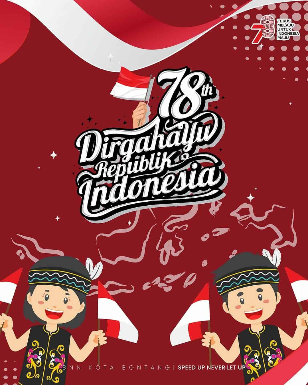 Selamat Hari Kemerdekaan! Mari terus berkarya dan menjadi kebanggaan Tanah Air. Indonesia Bersih dari Narkoba , Merdeka!
